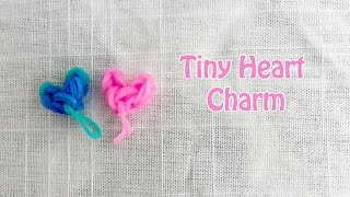 Rainbow Loom New Easy Tiny Heart Charm Tutorial [upl. by Aynekat838]