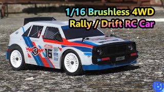 Review UDIRC 1603 4WD Brushless RallyDrift RC Car [upl. by Eneles]