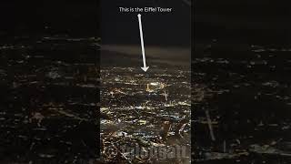 A quick look at the Eiffeltower from an AirFrance Flight heading to Paris CDG [upl. by Hizar]