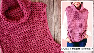 Chaleco a crochet para mujer ¡SÚPER FÁCIL y paso a paso [upl. by Heinrik699]