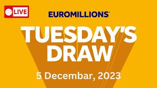 The National Lottery Euromillions Draw Live Tonight Tuesday 5 December 2023 [upl. by Alejo]