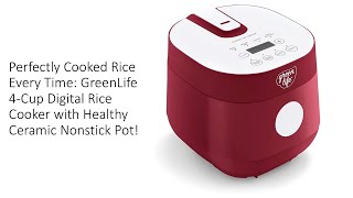 Perfectly Cooked Rice Every Time GreenLife Digital Rice Cooker with Healthy Ceramic Nonstick Pot [upl. by Cuthbertson]