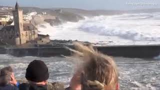 Raging waves on Scotlands coastline as Storm Aiden hits UK [upl. by Ralli443]