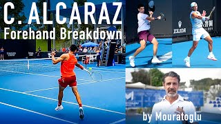 Carlos Alcaraz  Forehand Breakdown by Patrick Mouratoglou [upl. by Naneek673]