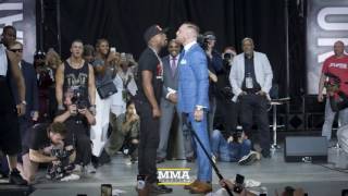 Floyd Mayweather vs Conor McGregor Toronto Opening Staredown  MMA Fighting [upl. by Nitniuq]