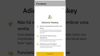 COMO ADICIONAR O PASSKEY NA BINANCE [upl. by Lawrence552]