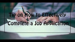 How to Complete a Job Application [upl. by Rihat]