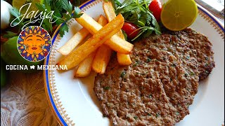 Bisteces de Carne Molida con Papas a la Francesa [upl. by Teevens]