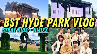 BST Hyde Park Stray Kids amp NMIXX Vlog ✨  festival vibes performances kpop in the uk 🇬🇧 [upl. by Mosnar]