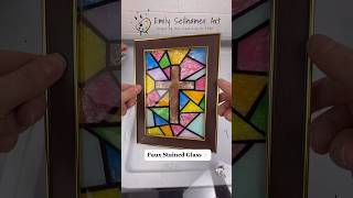 EASY Faux Stained glass✨ artsandcrafts easycrafts stainedglass howto [upl. by Eartha]