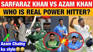 Sarfaraz Khan 🇮🇳 vs Azam Khan 🇵🇰 Pakistani Public Reaction [upl. by Skolnik]