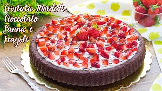 Crostata Morbida Cioccolato Panna e Fragole  Ricetta Torta di San Valentino  55Winston55 [upl. by Gupta948]