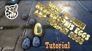 Ark Survival Evolved  How to Farm Hesperornis Eggs and Golden Eggs [upl. by Esinnej]