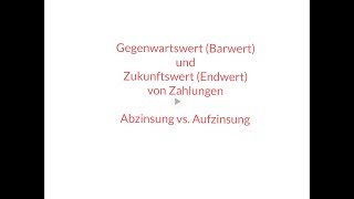 Barwert vs Endwert [upl. by Hollingsworth]