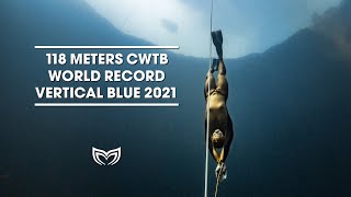 118m CWTB World Record by Alexey Molchanov at Vertical Blue 2021  Molchanovs Freediving [upl. by Thorley707]