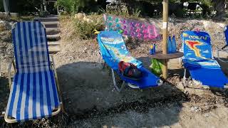 Megali Beach Sidari in front of Perros Sunloungers July 2024 [upl. by Mossman]