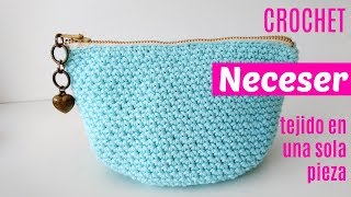 Neceser de crochet tejido en una sola pieza y cremallera incorporada [upl. by Ransell]