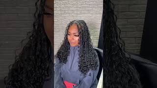 Deep curly knotless box braids boho bob4B hairstyles braiding knotlessbraids hairstyle [upl. by Aceber]