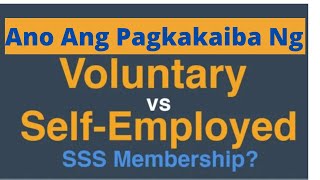 Ano Ang Pagkakaiba Ng Voluntary Vs Self  Employed SSS Membership [upl. by Alletse]