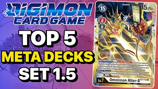 Digimon TCG Top 5 Meta Decks for the English Set 15 Format  Digimon Card Game Pre Restriction [upl. by Paucker]