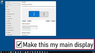 How To Make A Display The MAIN DISPLAY In Windows 10  CHANGE PRIMARY MONITOR  EASY amp SIMPLE HACK [upl. by Mackler]