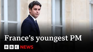 Gabriel Attal becomes France’s youngest prime minister  BBC News [upl. by Lavotsirc]