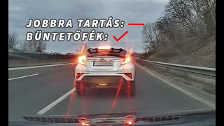 Hatalmasat BÜNTETŐFÉKEZNI TUD de a jobbra tartást nem ismeri a Toyota CHR sofőrje [upl. by Lemuel]