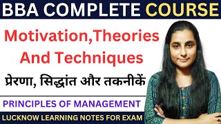 Motivation Theories and Techniques  Motivation Theory  Motivation Technique in hindi  bba [upl. by Aihsatsan]