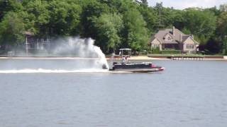 225 HP Pentatoon Pontoon Rooster Tail [upl. by Haraz]