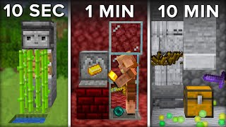 Minecraft Farm In 10 SECONDS 1 Minute amp 10 Minutes [upl. by Mace272]