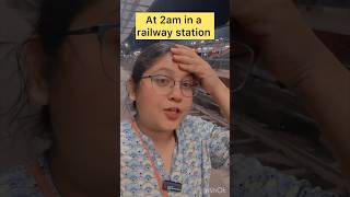 Train station at 2 am 😰 trainjourney railwaystation indianrailways sleeping shorts ytshorts [upl. by Leelah]