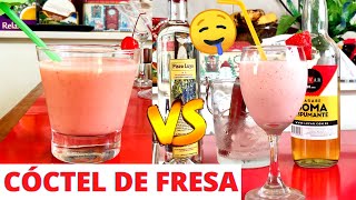 CÓMO PREPARAR CÓCTEL de FRESA con PISCO LUYO😋RECETA FÁCIL y RÁPIDA🥂✨LECHE Evaporada amp Condensada [upl. by Assadah]