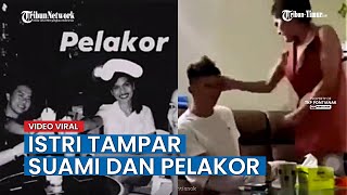 VIDEO Aksi Istri Tampar Suami dan Pelakor Viral Netizen Puas [upl. by Ahsata]