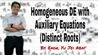 Homogeneous DE with Constant Coefficients  Auxiliary Equations Distinct Roots [upl. by Ras677]