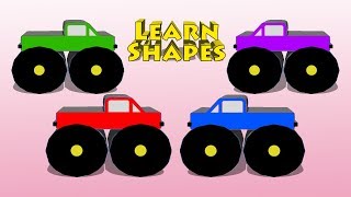 Build A Monster Truck with Shapes For Children [upl. by Berkshire]