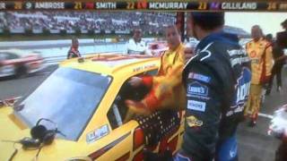 Jimmie Johnson and Kurt Busch Post Race Fight after Nascar race at Pocono [upl. by Norvin]