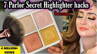 7 Amazing Highlighter Hacks  Parlor Secret Highlighter  beautyhacks makeup [upl. by Alimrahs576]