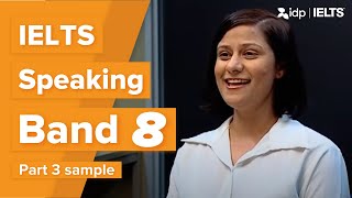 Band 8  IELTS Speaking test sample – Part 3 Khush [upl. by Tatia]