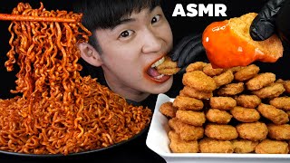 ASMR Spicy Noodles amp Nuggets I มาม่าเกาหลี x นักเก็ต [upl. by Farlie935]