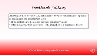 Feedback Fallacy [upl. by Uchida927]