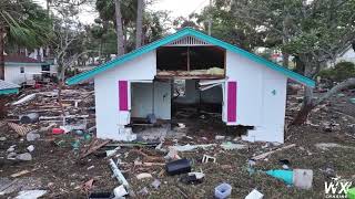 Hurricane Helene  Cedar Key storm surge aftermath Drone [upl. by Leoline720]