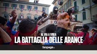 Al carnevale di Ivrea contusi e feriti durante la battaglia delle arance [upl. by Jansen]