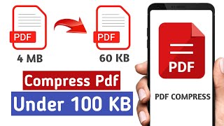 how to compress pdf file under 100kb  pdf compress kaise kare [upl. by Mchale568]