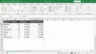 Excel  Relatieve adressering [upl. by Hsetirp450]