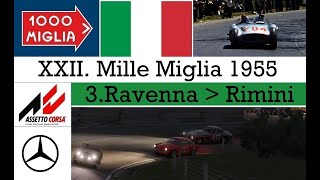 Mille Miglia 55  Stage 3Ravenna  Rimini  Mercedes 300 SL  TvCam [upl. by Enyawal405]