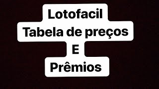 Lotofácil  Tabela de preços e valores dos prêmios [upl. by Markowitz]