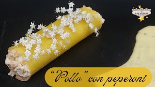 Pollo con peperoni  100 vegetale  con salsa bernese [upl. by Hplodnar]