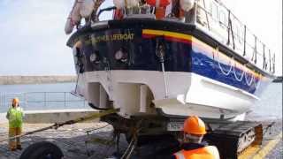 The Anstruther Lifeboat being pulled back up its slipway and onto the launch trailer [upl. by Miyasawa983]