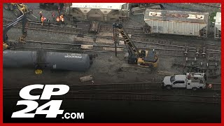 BREAKING Freight train derails in Scarborough [upl. by Eiramrebma]