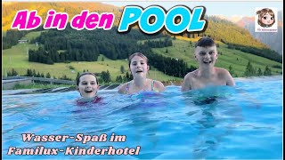 AB IN DEN POOL 💦 WasserSpaß im mega coolen Outdoor Pool  XXL Whirlpool 💙 Oberjoch Familux Resort 😎 [upl. by Gmur]